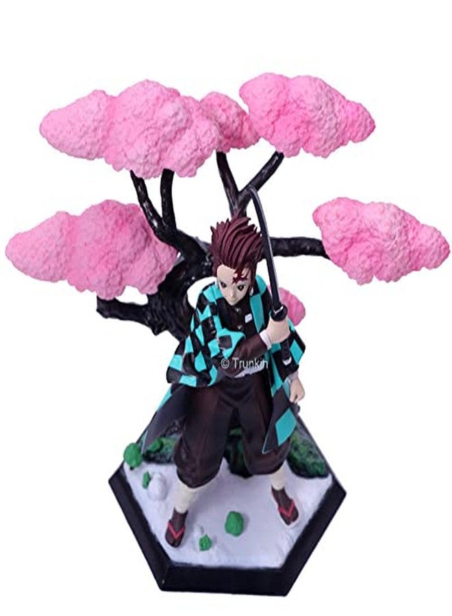 Trunkin | Demon Slayer Tanjiro Kamado Cherry Blossom Sakura Wisteria Flower Tree Action Figure | PVC Collectible Weeb Manga Toy 19 Cms Figurine - Image 4